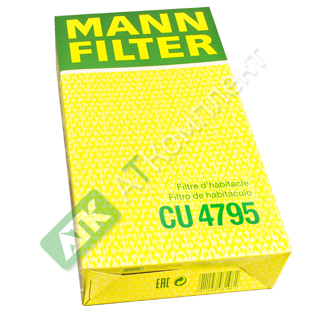 CU 4795 Фильтр салона MAN TGA Serie 310A, 360A, 410A, 460A, 510A sans climatisation для грузовых авт